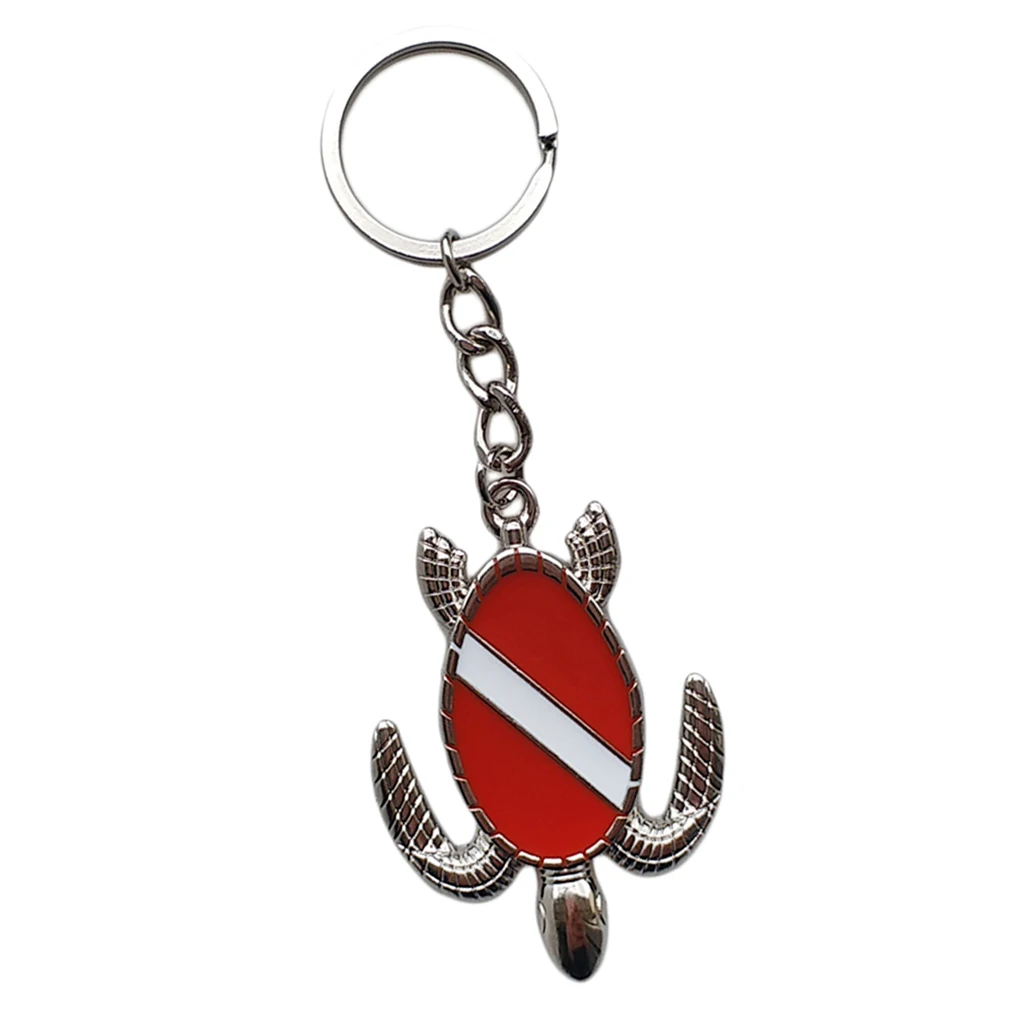 

Zinc Alloy Sea Turtle Keychain Key Chain Holder with Keyring Charm Diving Flag Marker Keychain Keyring