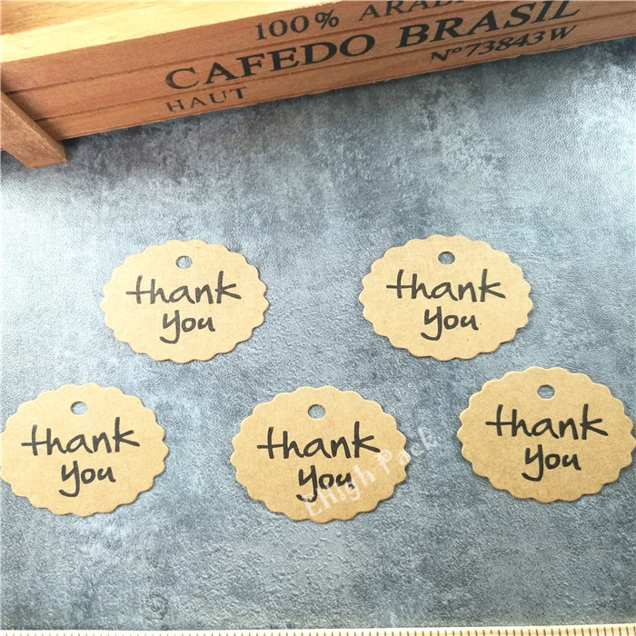 Круглый ярлык из крафт бумаги Thank You 40 мм 100 шт.|custom wedding|gifts for weddingfor wedding |