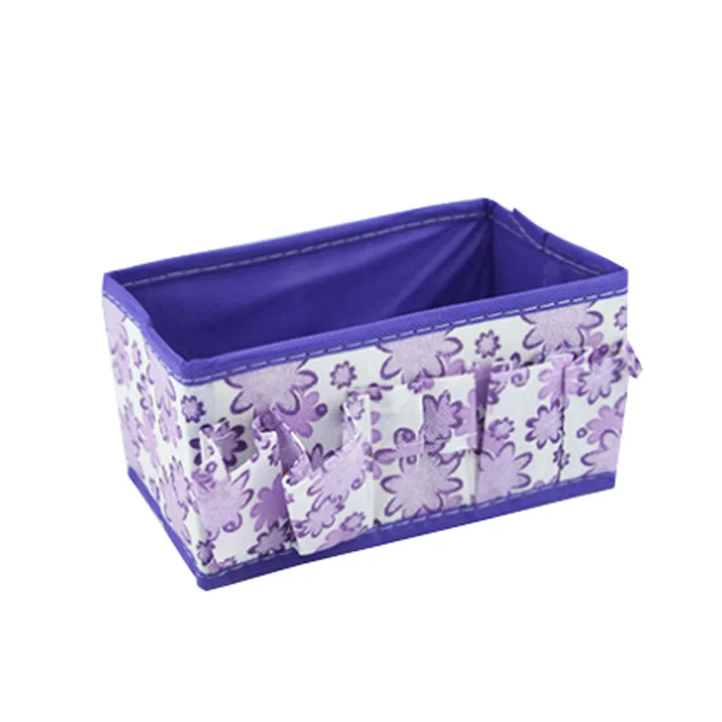 purple Высокое качество, нетканый материал, настольная корзина для хранения, коробка для хранения мелочей с ручкой, льняной стол, контейнер для макияжа, органайзер, чехол - Цвет: purple