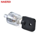 Учебный висячий замок NAIERDI, цилиндр с семью ядрами, прозрачный визуальный отмычек, тренировочные навыки, слесарные ручные инструменты, оборудование