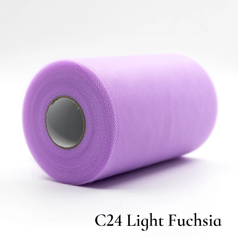 24Light Fuchsia Рулон тюля, 100 ярдов, органза, свадебное украшение, пачка для детского душа, рулон тюля, 15 см, украшение для вечеринки и мероприятий, декор для помолвки - Цвет: 24Light Fuchsia