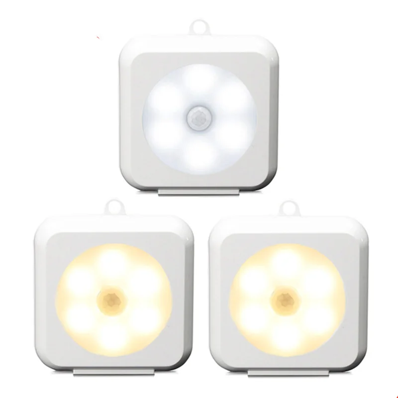 Креативный новый квадратный индукционный светильник для тела шкаф домашний