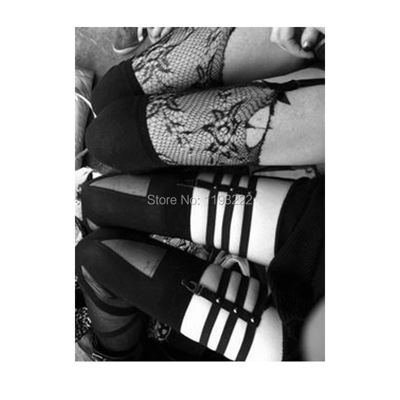 Эластичные нейлоновые подвязки ручной работы в стиле Харадзюку панк-рок