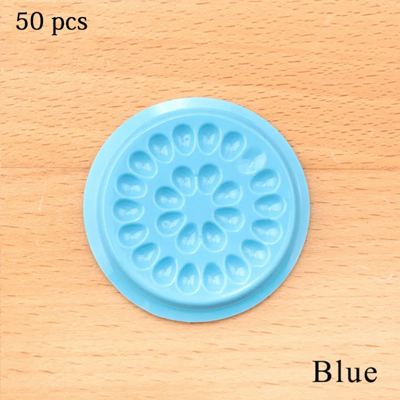 Blue 50pcs Клеевой прокладки клей-держатель для ресниц Клей поддон наращивание ресниц клеевые подушечки Подставка для ресниц пластиковый клей-держатель - Цвет: Blue 50pcs