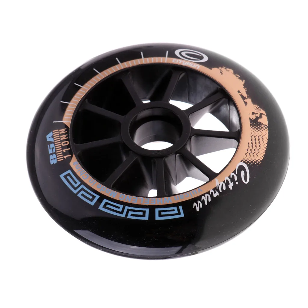 Black 110mm Высокоэластичные роликовые коньки, уличные скоростные колеса для роликовых коньков 90/100/110 мм, простые в использовании аксессуары для катания на коньках - Цвет: Black 110mm