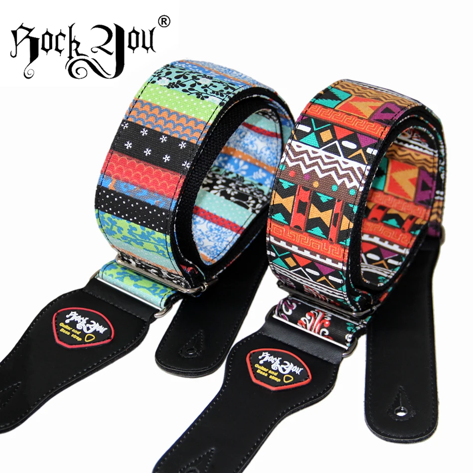 

YUEKO cotton embroidery durable guitar strap classical style guitar straps for acoustic classical bass guitar strap accessories