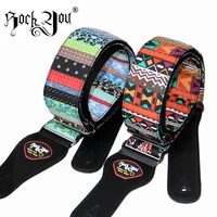 yueko cotton embroidery durable guitar strap classical style guitar straps for acoustic classical bass guitar strap accessories