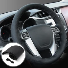 DIY кожаный чехол рулевого колеса автомобиля для VW passat b4 saab 9 3