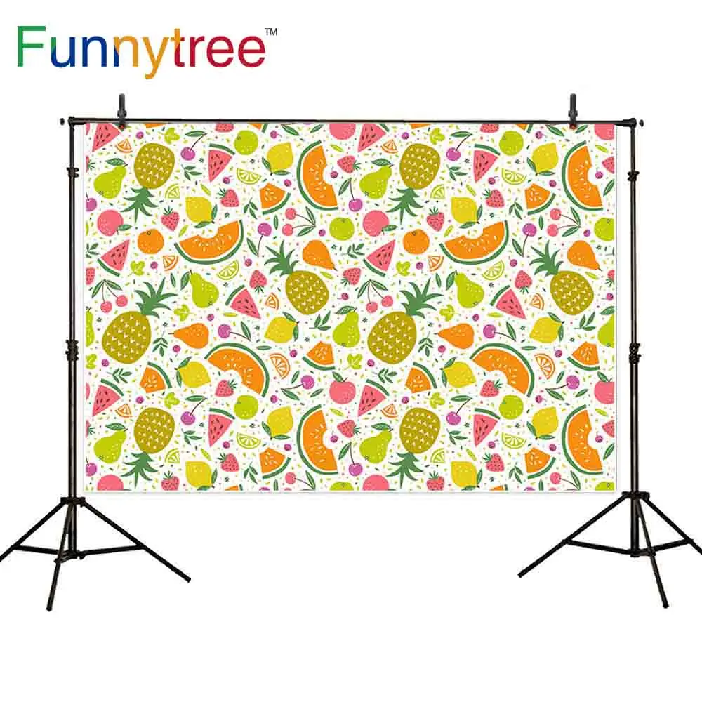 Funnytree изготовленный на заказ фон для фотосъемки с изображением фруктов вечерние бесшовные ананас с рисунком арбуза носочки груша вишня повторяет детей фэнтезийные фоны