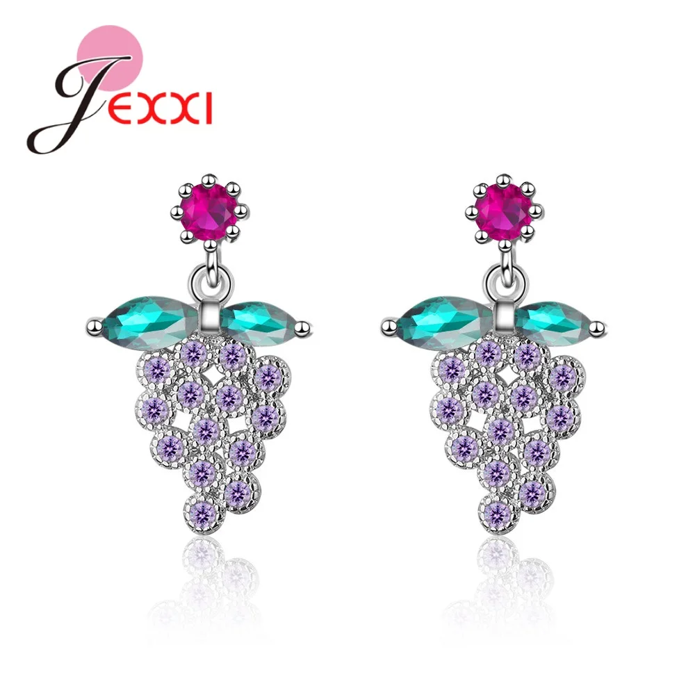 Фиолетовые серьги-гвоздики для девочек серьги с сердечком супер фея камнями