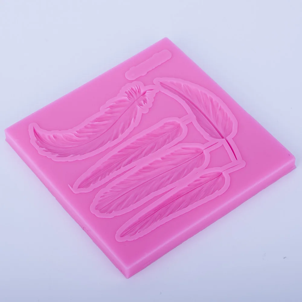 Форма листьев и перьев рельефное 3d-рельефное украшение для торта помадки