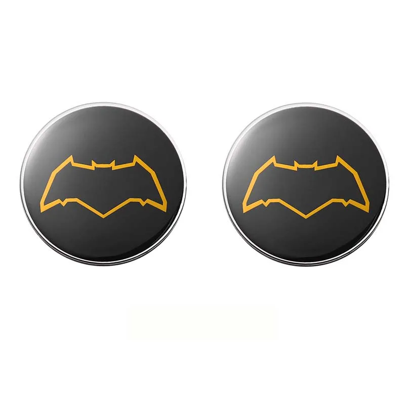 Yellow bat 2 шт./компл. 65 мм автомобиль колесная Центральная наклейки креативный металлический подшипник ступицы колеса Кепки наклейки автомобильные брелки с логотипом крышка ступицы автомобиля аксессуары для укладки волос - Цвет: Yellow bat