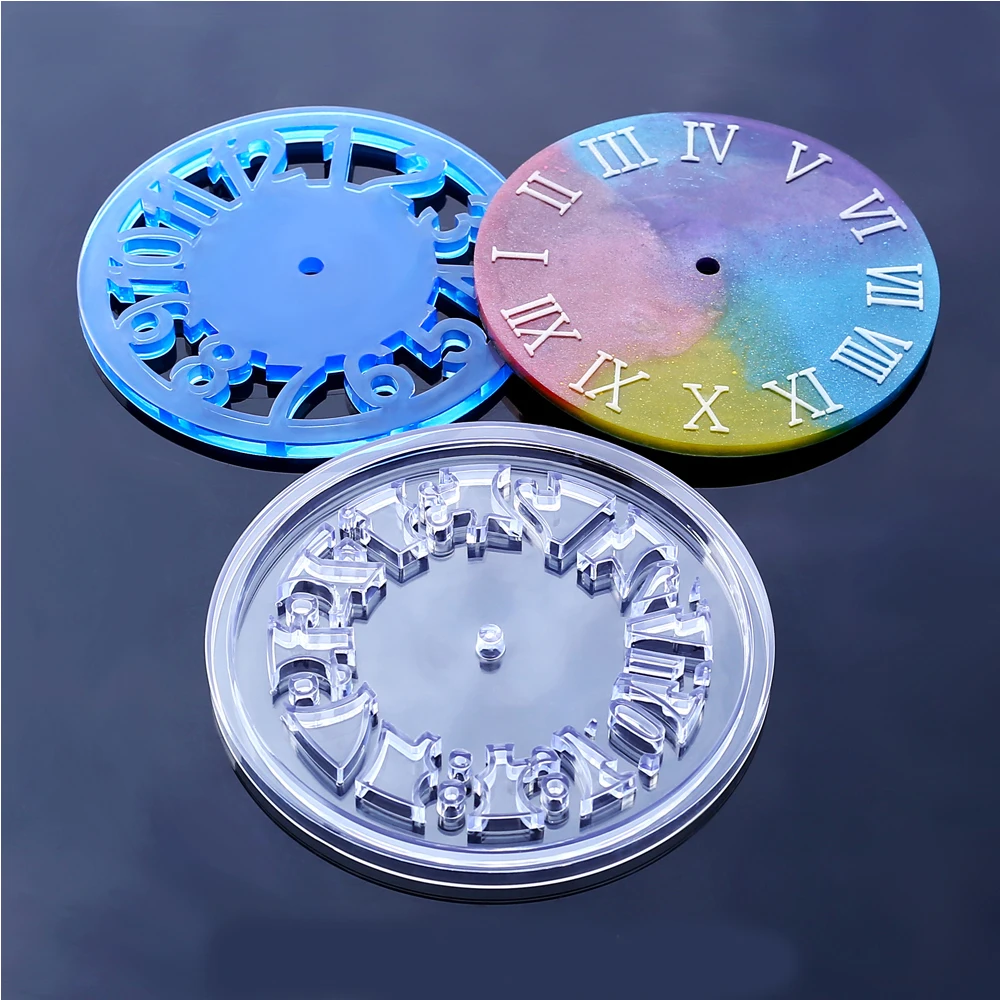 

2pcs Roman Arabic Numerals Clock Silicone Mold Epoxy Resin Jewelry Making DIY Hand Craft