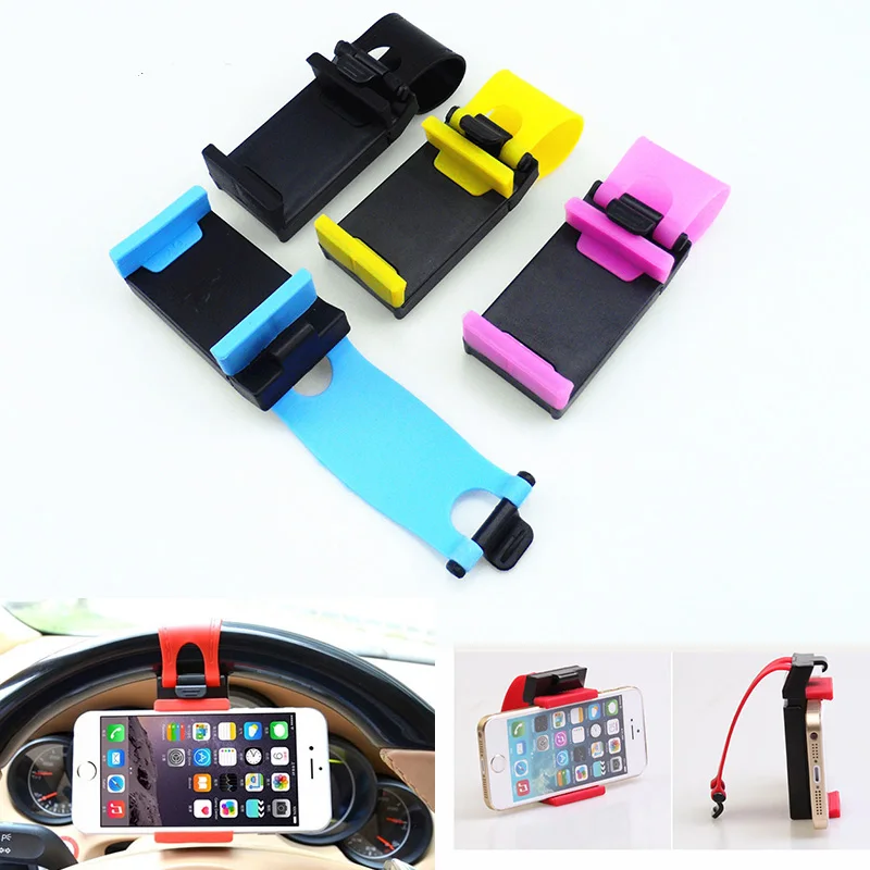 Universal Car Steering Wheel Clip Mount Holder for iPhone 8 7 7Plus 6 6s Samsung Xiaomi Huawei Mobile Phone GPS