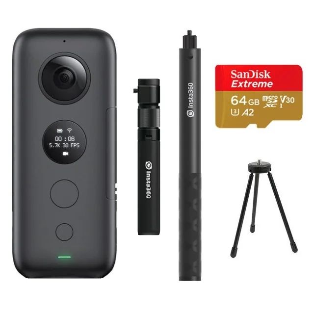 Bundle 5 Insta360 ONE X Экшн-камера VR 360 панорамная камера для IPhone и Android 5,7 K видео с батареей 128G невидимая селфи-палка - Цветной: Bundle 5