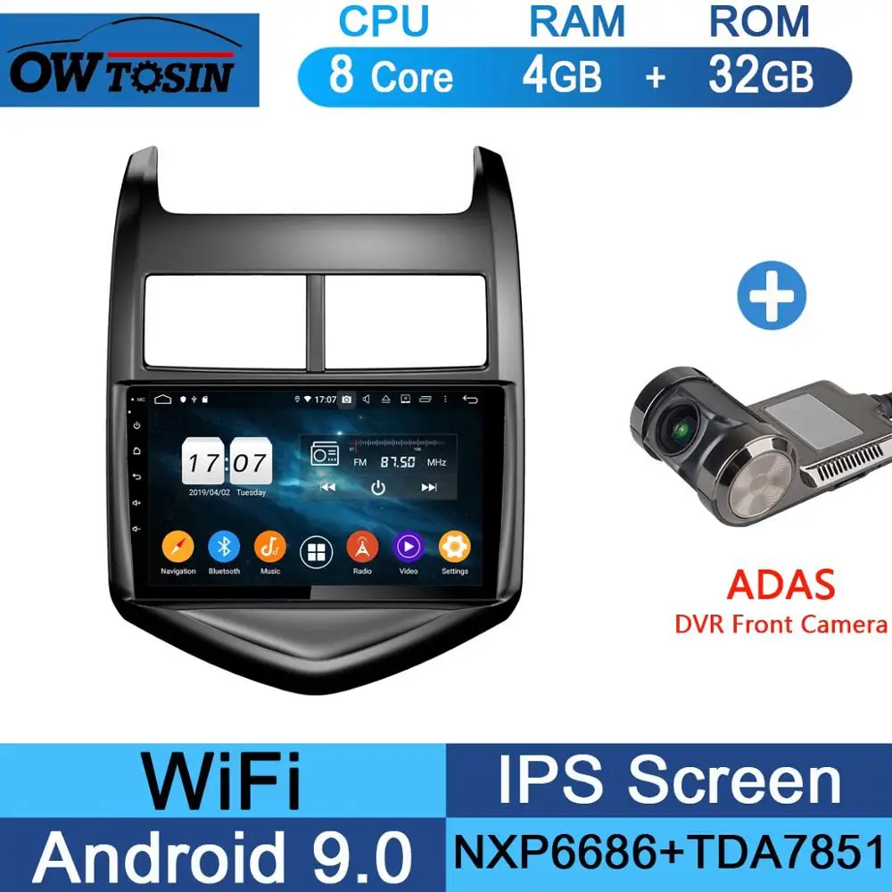 " ips 8 ядерный 4 Гб+ 64 ГБ Android 9,0 автомобильный dvd-плеер для Chevrolet Aveo Sonic 2011 2012 2013 gps Радио Стерео CarPlay Parrot BT - Цвет: 32G Adas Camera