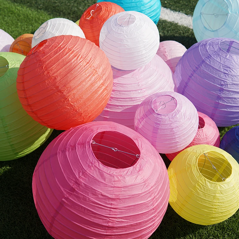 2 шт. Круглый Китайский бумажный фонарь на день рождения свадьбу вечеринку Декор