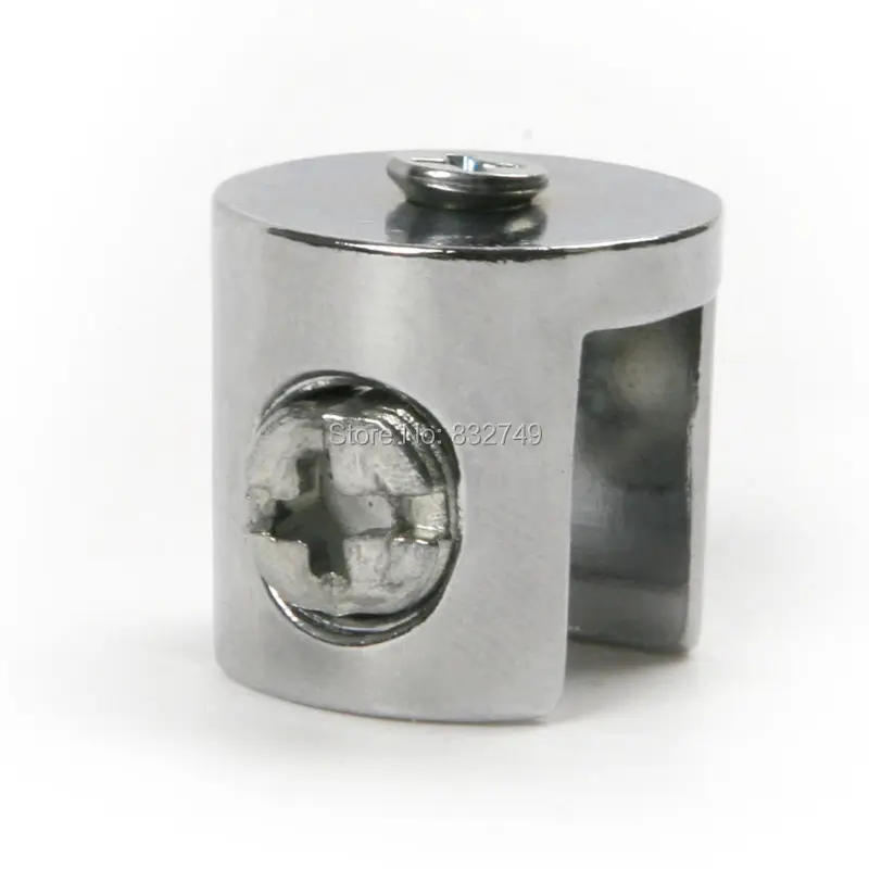 4 шт./лот стекло из цинкового сплава зажим кронштейн хромированный Блестящий для