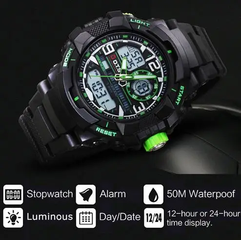 O.T.S relogio masculino Цифровые мужские спортивные часы кварцевые OTS бренд 50 м наружные