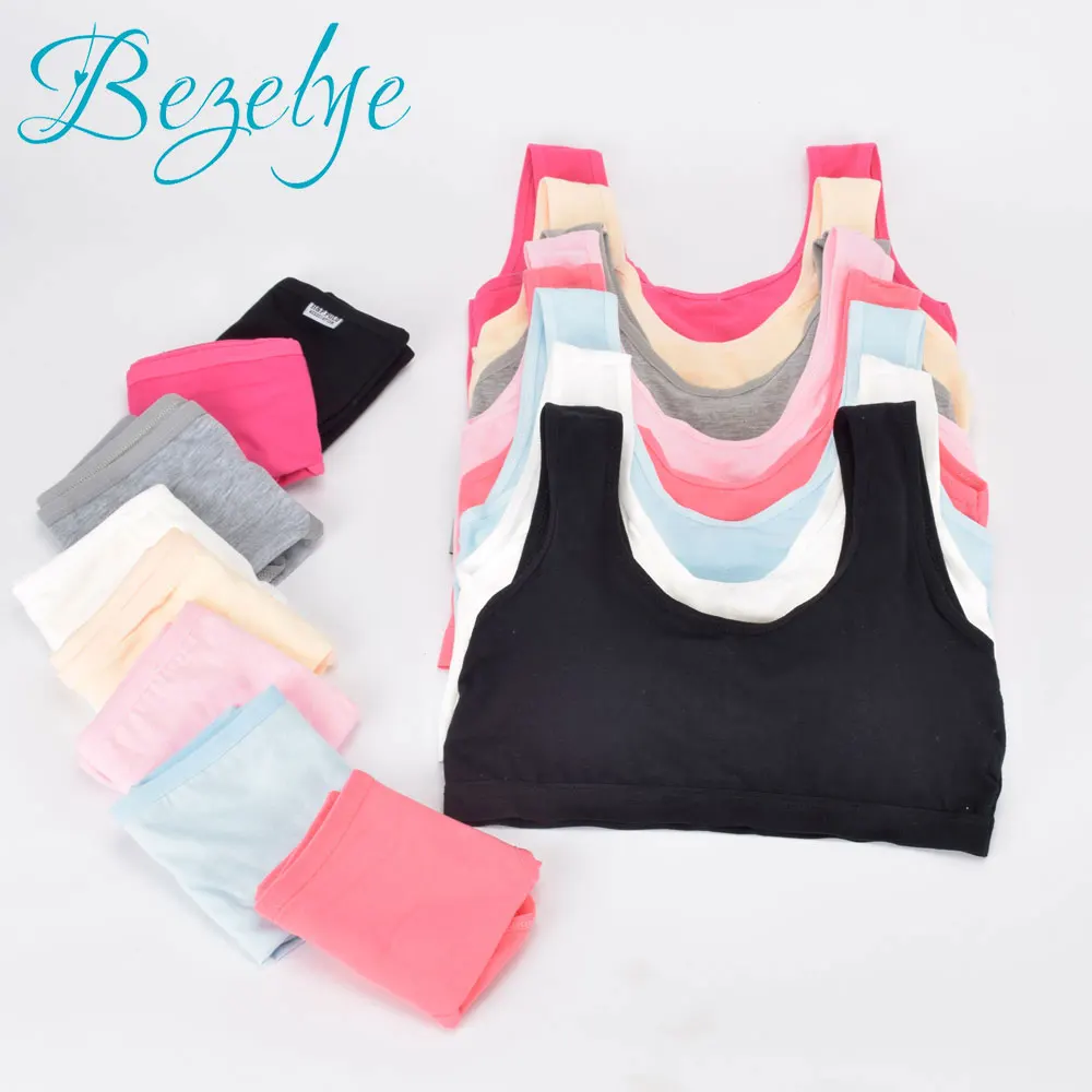 1 шт. однотонный спортивный бюстгальтер нижнее белье хлопковый для девочек