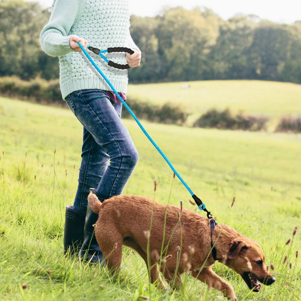 Светоотражающий Поводок для больших собак, нейлоновая веревка, поводок для бега, поводок для собак, длинный поводок для альпинизма, веревка для средних и больших собак