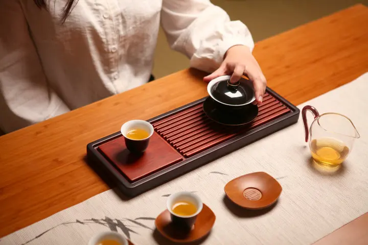 "King tea Mall" тяжелый бамбуковый чайный поднос "Gu Qin" для китайское кун-фу чадао, доски, блюдца, чайные принадлежности, чайные сервизы, чайные инструменты, подарки