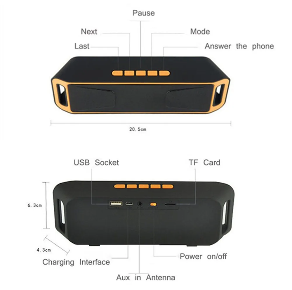 Toproad Портативный Bluetooth Динамик Беспроводной стерео Altavoz звучания Металл плеера
