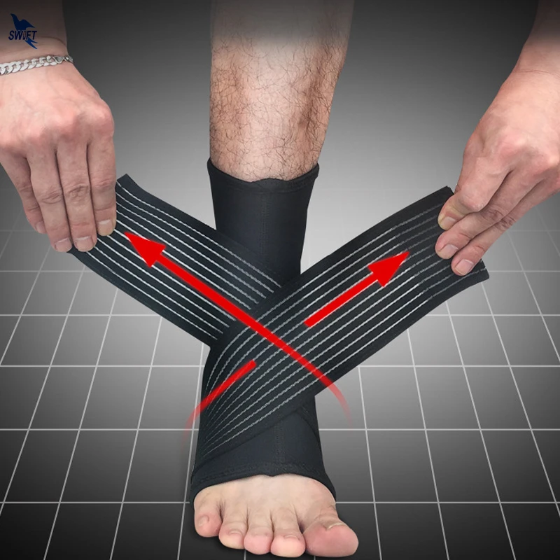 

1 Pair Adjust Bandage Neoprene Ankle Support Guard Basketball Football Ankle Strap Sleeves Running Taekwondo Soccer Sport Safety