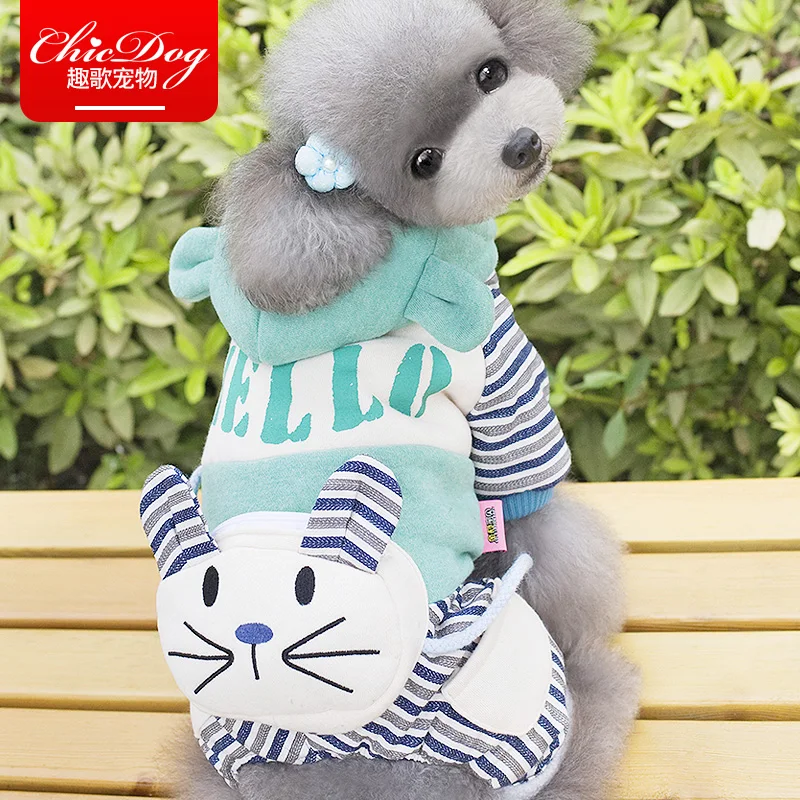 Новое поступление chicdog собака одежда хлопок печати мультфильм cat серии