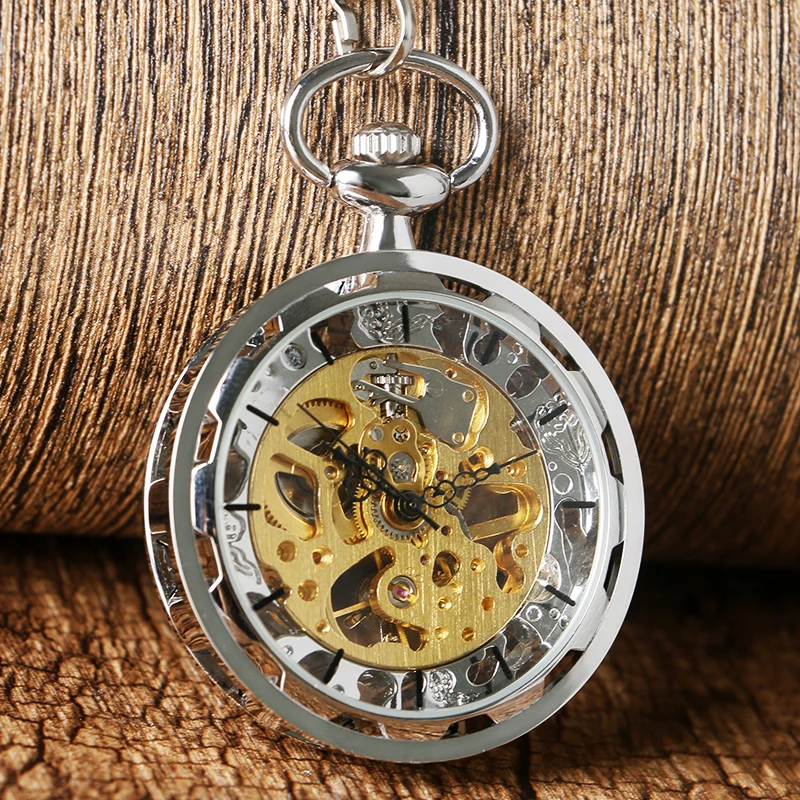 

Vintage Luxury Pocket Watch Mechanical Steampunk Trendy Watches Chain Women Men Hand-winding Hour Clock relogio P2004C