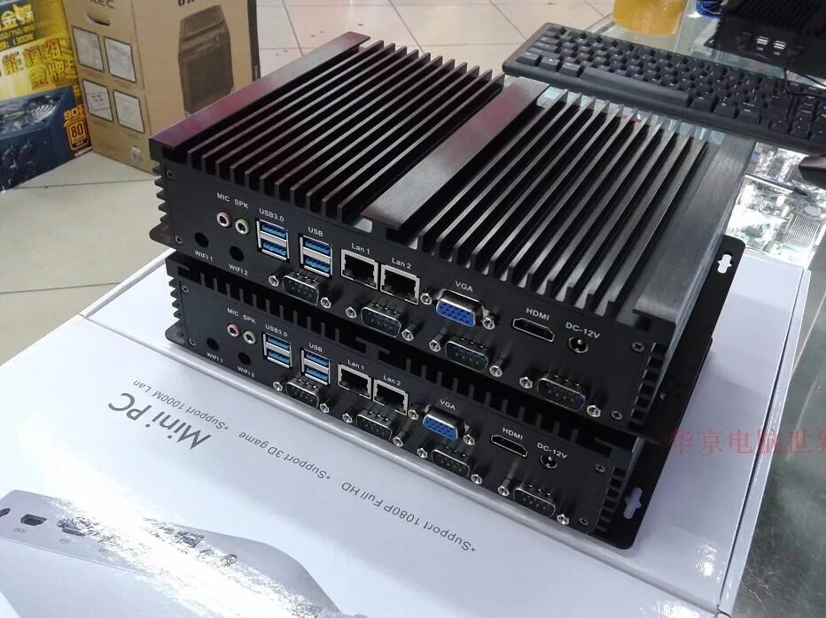 Продвижение промышленный компьютер Intel Core i7 3537u Мини ПК Windows 10 ТВ приставка HDMI VGA Dual