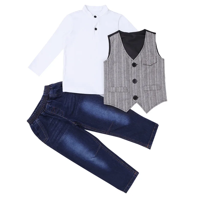 Комплект детской одежды из 3 предметов для мальчиков футболка с длинными