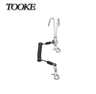 TG753-Black Крючок для дайвинга, двойной рифовый крюк с спиральной катушкой, ремешок из нержавеющей стали для ныряния под водой - Цвет: TG753-Black