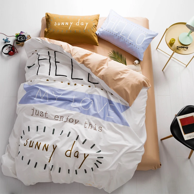 4 шт. Комплект постельного белья с принтом фламинго 100% хлопок|bedding set|designer bedding setsbed