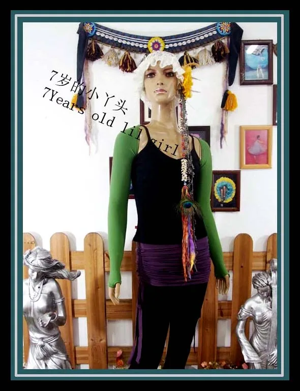 Топ для латиноамериканских танцев костюм живота модал ворс длинных рукавов AR37 42