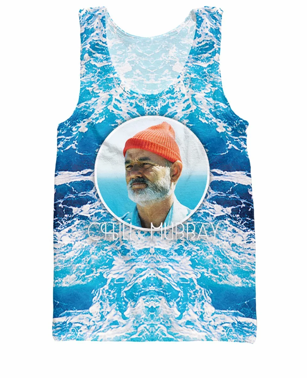 Женский и мужской топ на бретелях Bill Murray Chill с принтом Стива зисоу повседневный в