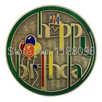 custom happy birthday geo coin for geocaching cheap antique gold finish coins cheap custom metal paint coins