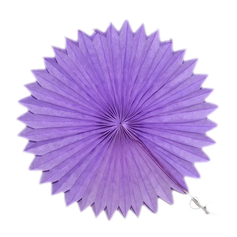 Light Purple 1 шт., 20 см, тканевая бумага, цветы, вентиляторы, свадьба, детский душ, декоративная бумага для вечеринок, ремесла, подвесная гирлянда, вечеринка, день рождения, фестиваль - Цвет: Light Purple
