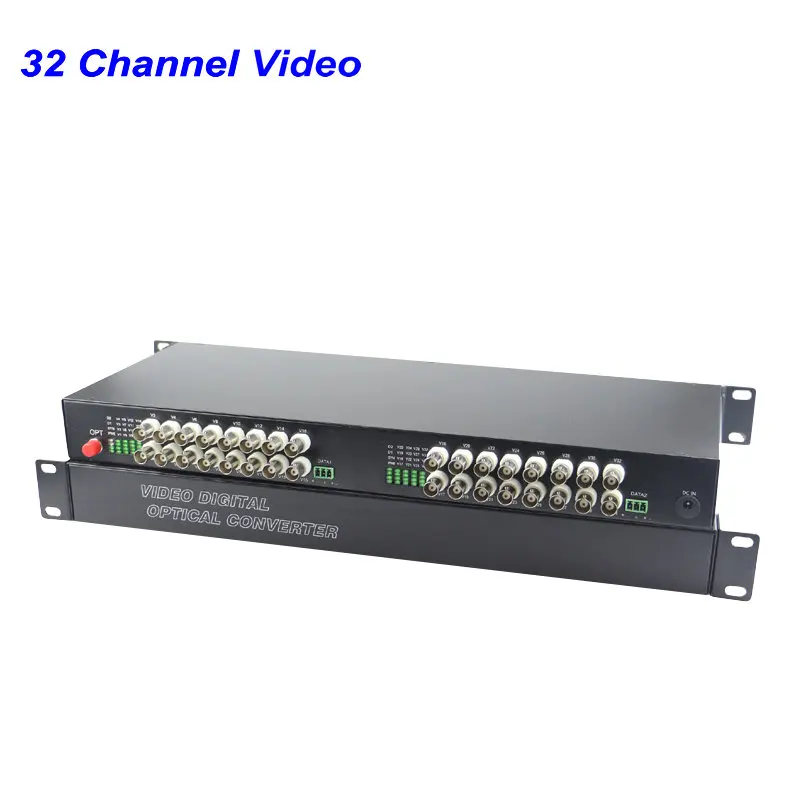 1 Pair 32 Channel Digital Video Fiber Optical Media Converters Extender Single Mode FC Fiber Optic Up to 20Km for CCTV Security