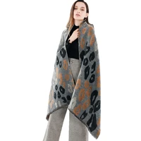 women leopard camouflage pattern fashion luxury blanket scarves fall winter thick warm soft tassel cashmere shawl for ladies