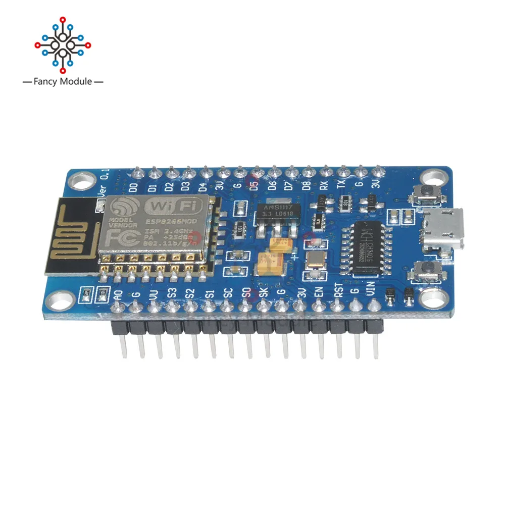 Плата разработки беспроводного модуля wi-fi CH340G NodeMcu ESP8266 USB порты ввода-вывода