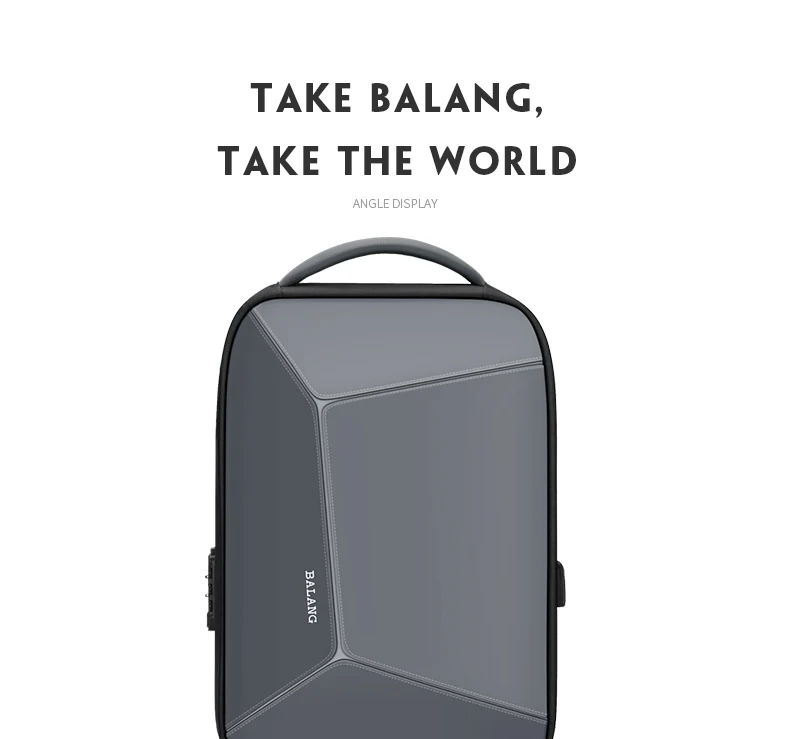 BALANG Design Men Backpack Fit 15.6 inch Laptop USB Recharging Multi-layer Space Travel Male Bag Anti-thief Mochila