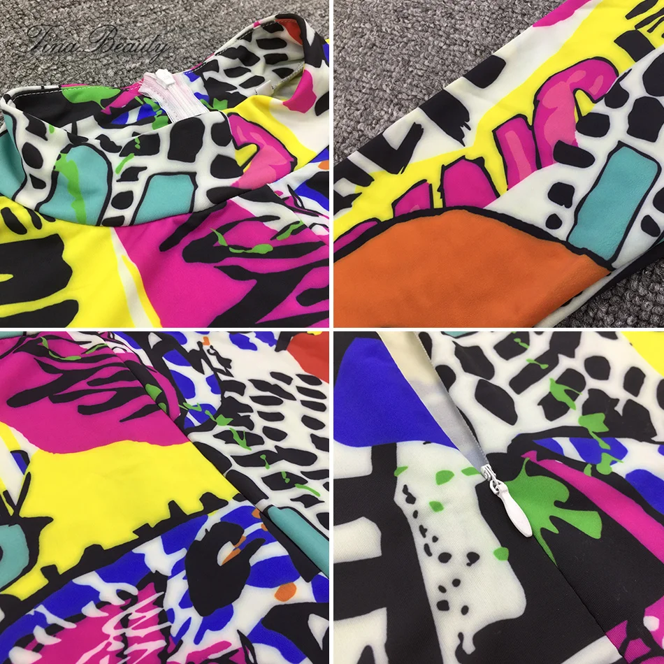 

Tina Beauty Red Yellow and Black Colorblock Printing Pattern Full Sleeves Bodycon Maxi Jumpsuits for Women 2019