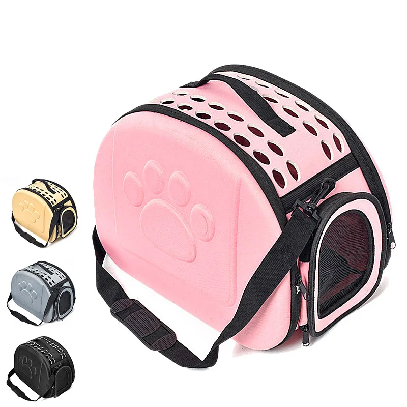 Paw форма принт Pet Carrier сумка Портативный Открытый Твердые Складная Собака Путешествия Сумка-переноска для животных щенок переноски сумки на плечо S/L