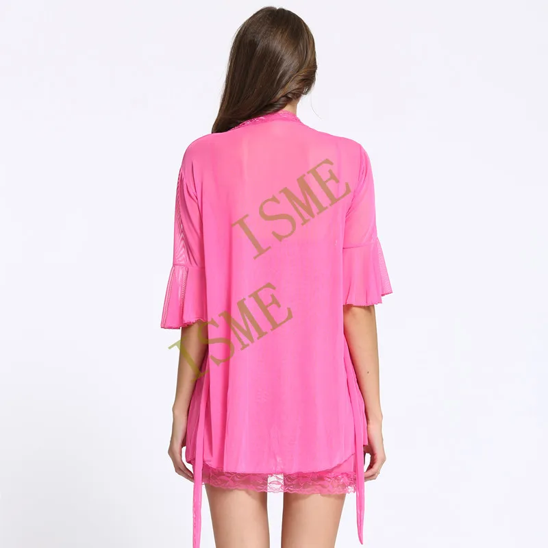 Новое поступление женские пижамы из 2 предметов халат для отдыха прозрачный