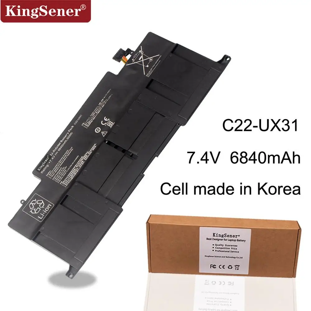 

KingSener New C22-UX31 Laptop Battery for ASUS Zenbook UX31 UX31A UX31E UX31E-DH72 C22-UX31 C23-UX31 7.4V 50WH/6840mAh