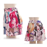 japanese anime funny style pleated skirts harajuku 3d print cosplay costume short skirt funny cotton mini dress