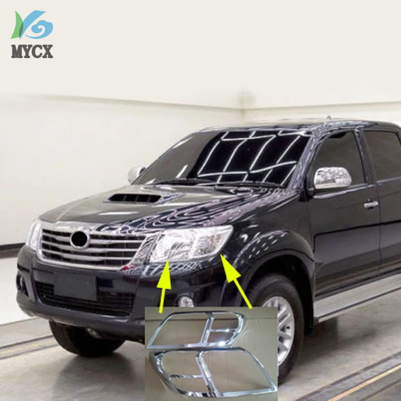 Для Toyota hilux аксессуары ABS хромированный дизайн фары Крышка для toyota hilux vigo 2012 2013 автозапчасти
