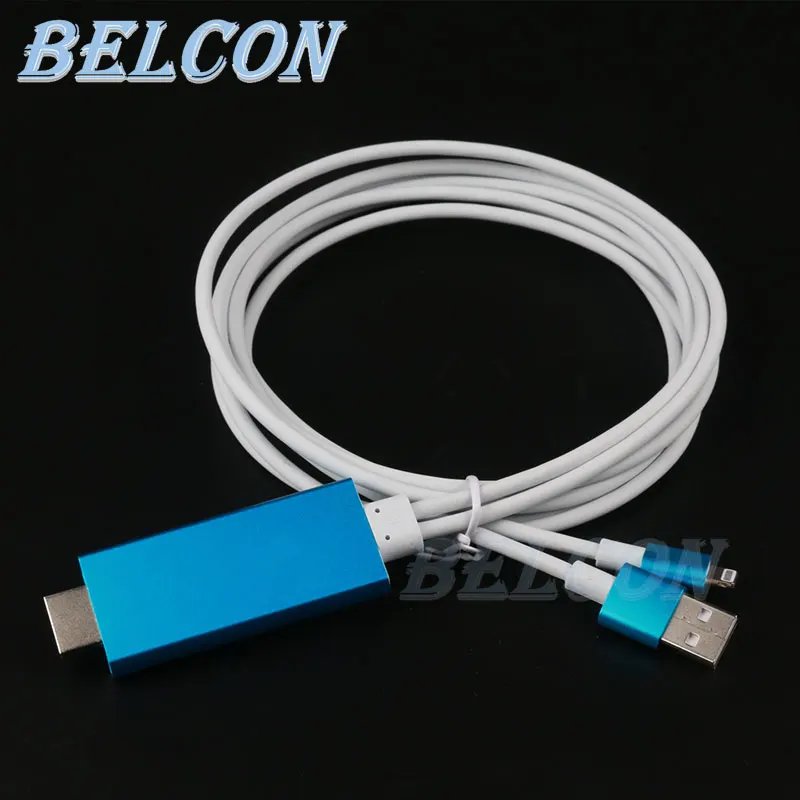 Новейший Высококачественный кабель hdmi 2 м 8 контактный HDMI для iPhone 5 6 6S Plus поддержка
