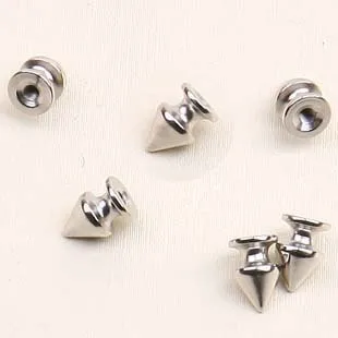 50 шт./лот 8*13 мм серебряные острые сверху винтовые шипы в стиле панк-рок пули